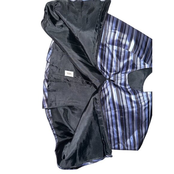 Ann Taylor Petites 2P Navy Blue Striped Silk Sleeveless Blouse Vintage Evening - Picture 7 of 14